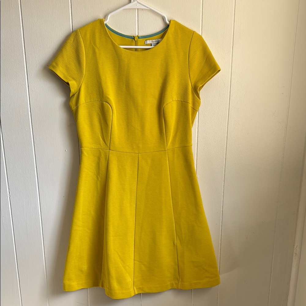 Boden Yellow Knit Midi Dress Sz 8p